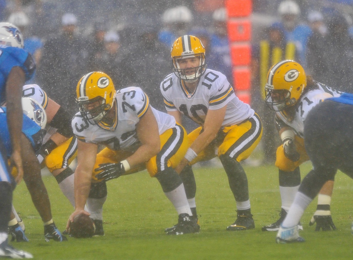 Green Bay Packers quarterback Matt Flynn by Jim Brown—USA TODAY Sports.