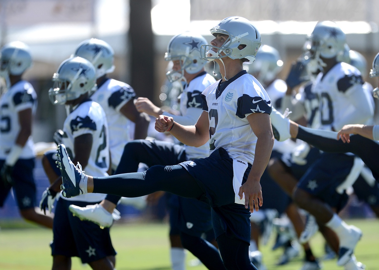 Punter Cody Mandell in training camp with the Dallas Cowboys in July 2014—Jayne Kamin-Oncea, USA TODAY Sports.