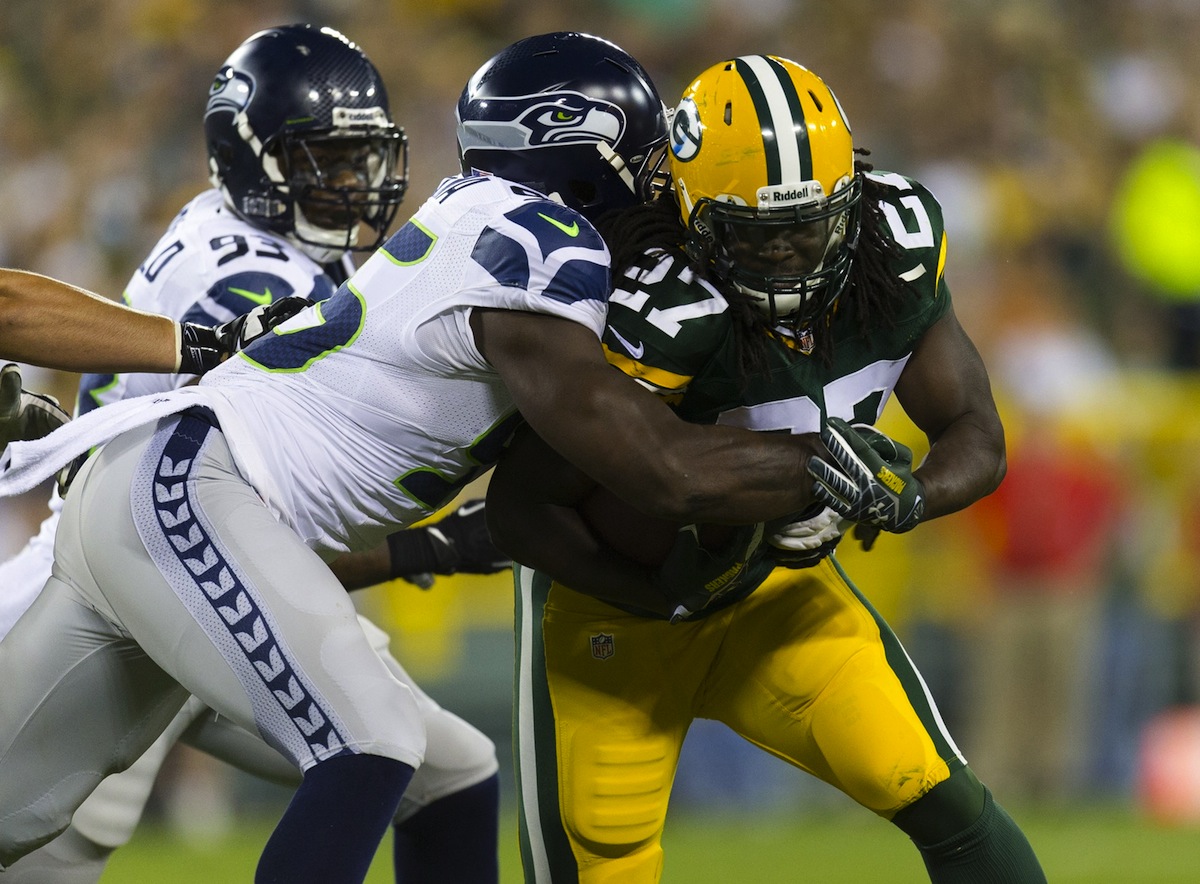 Green Bay Packers running back Eddie Lacy by Jeff Hanisch—USA TODAY Sports.