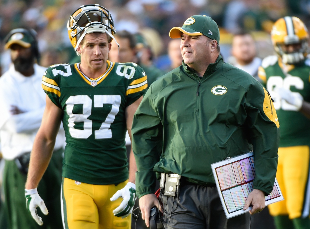 Jordy Nelson and Mike McCarthy by Benny Sieu—USA TODAY Sports.