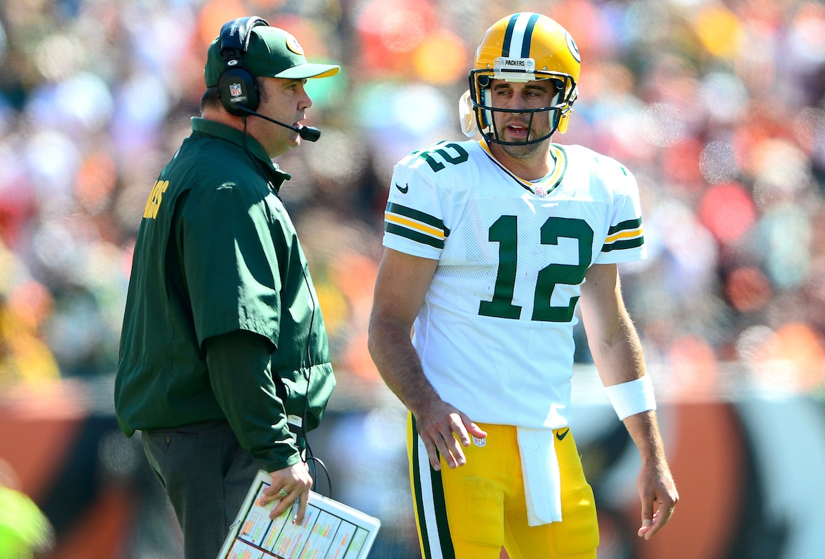 Mike McCarthy and Aaron Rodgers by Andrew Weber—USA TODAY Sports.