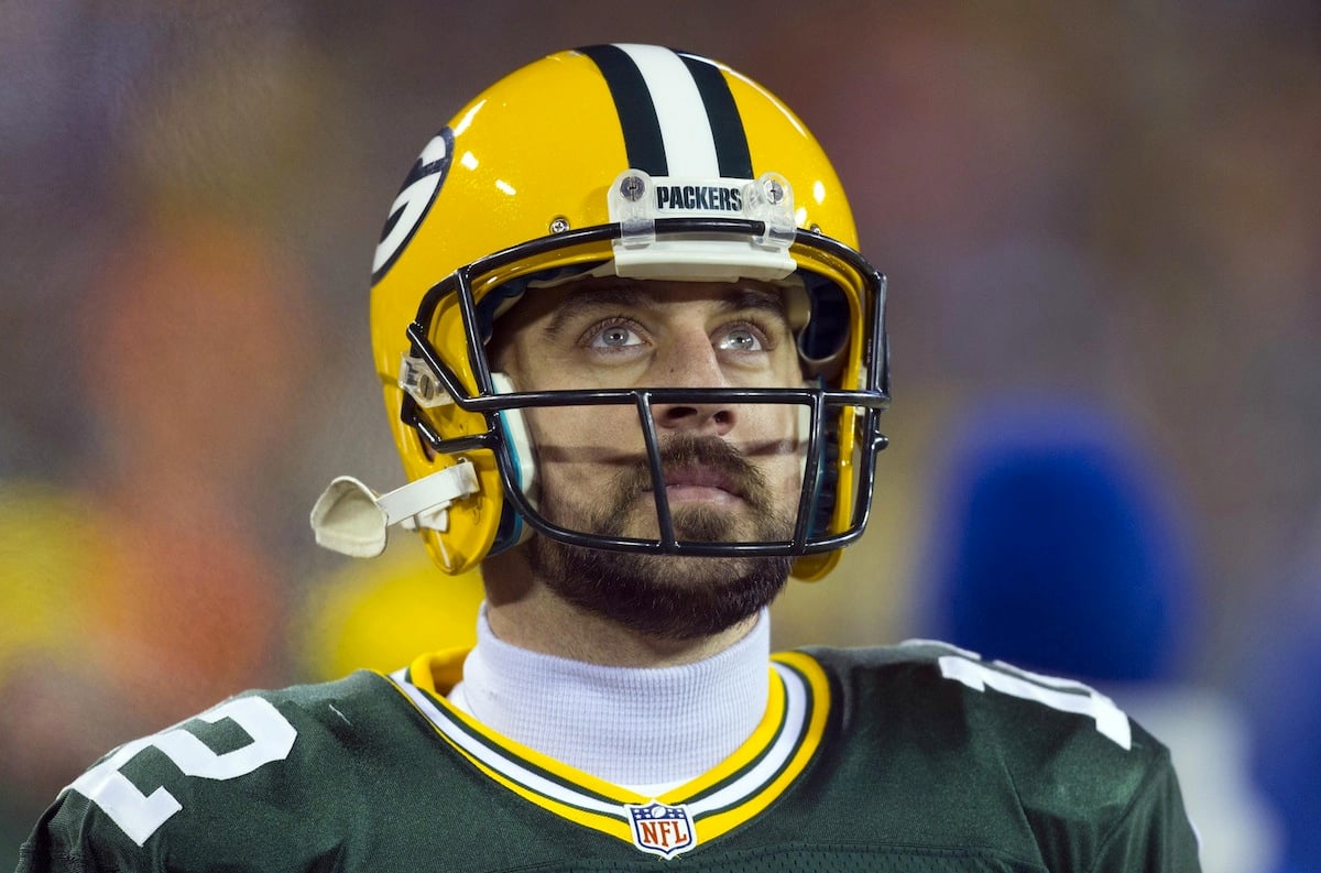Green Bay Packers quarterback Aaron Rodgers by Jeff Hanisch—USA TODAY Sports.