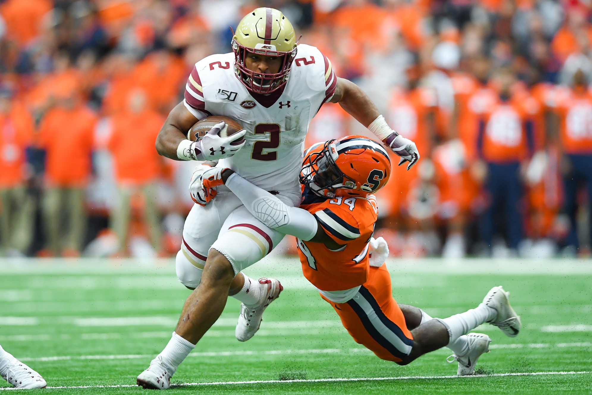 Boston College tailback AJ Dillon is one of many talented college