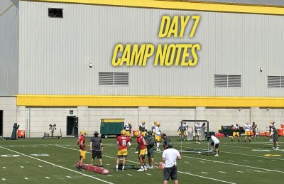 Day 7 Notes from Packers camp